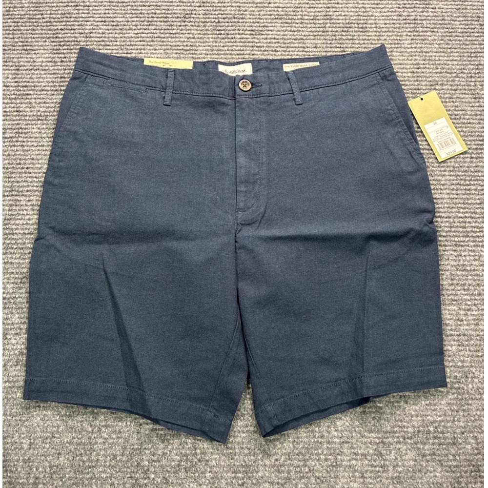 Goodfellow & Co Mens Every Wear Flat-Front Shorts Navy Blue Size 36‎ 9in Inseam